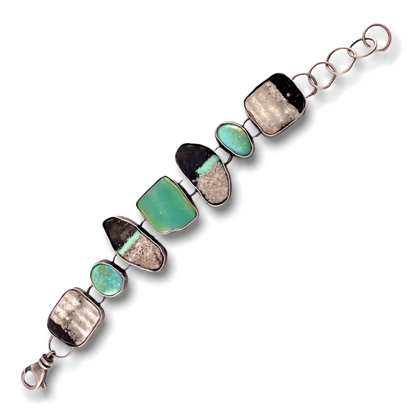 Chrysoprase and Turquoise Stone Bracelet