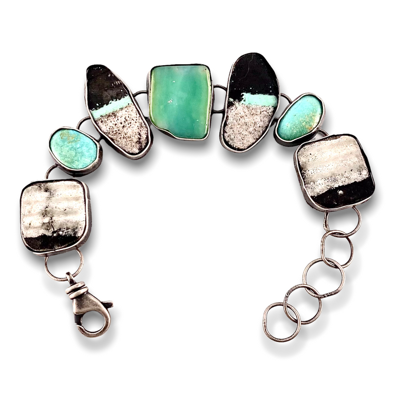 Chrysoprase and Turquoise Stone Bracelet